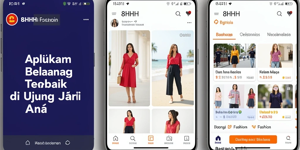 Antarmuka aplikasi Fashion 8HHH yang user-friendly dan menarik.