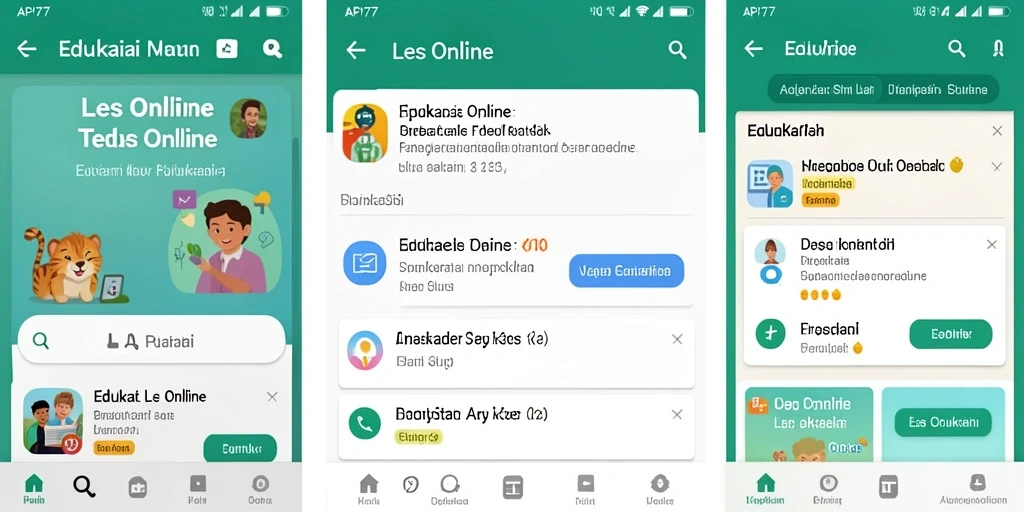 Antarmuka aplikasi Les Online yang interaktif dan mudah digunakan.