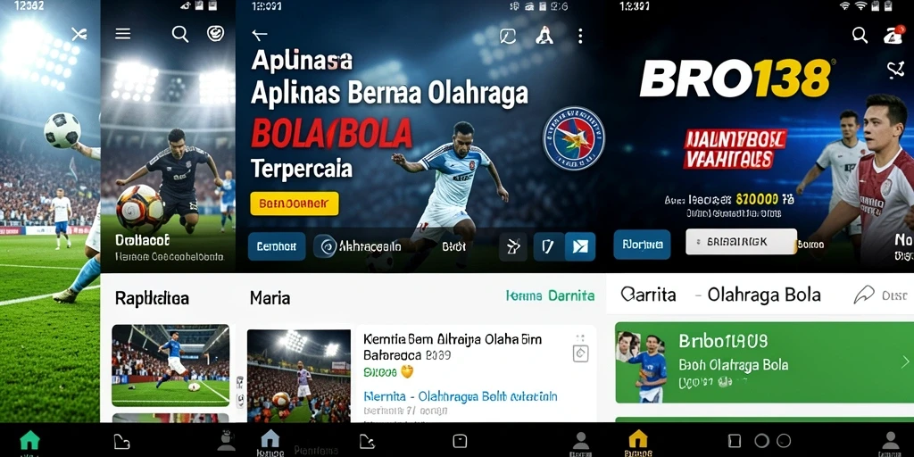 Tampilan antarmuka aplikasi BRO138 yang menarik dan informatif untuk penggemar olahraga bola.