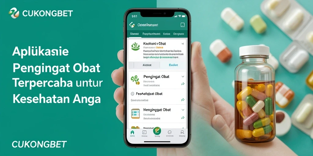 Screenshot aplikasi CUKONGBET menampilkan fungsi pengingat obat yang efisien.