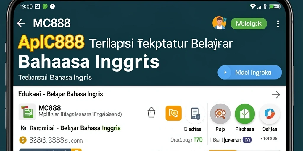 Antarmuka pengguna MC888 yang interaktif untuk belajar Bahasa Inggris.
