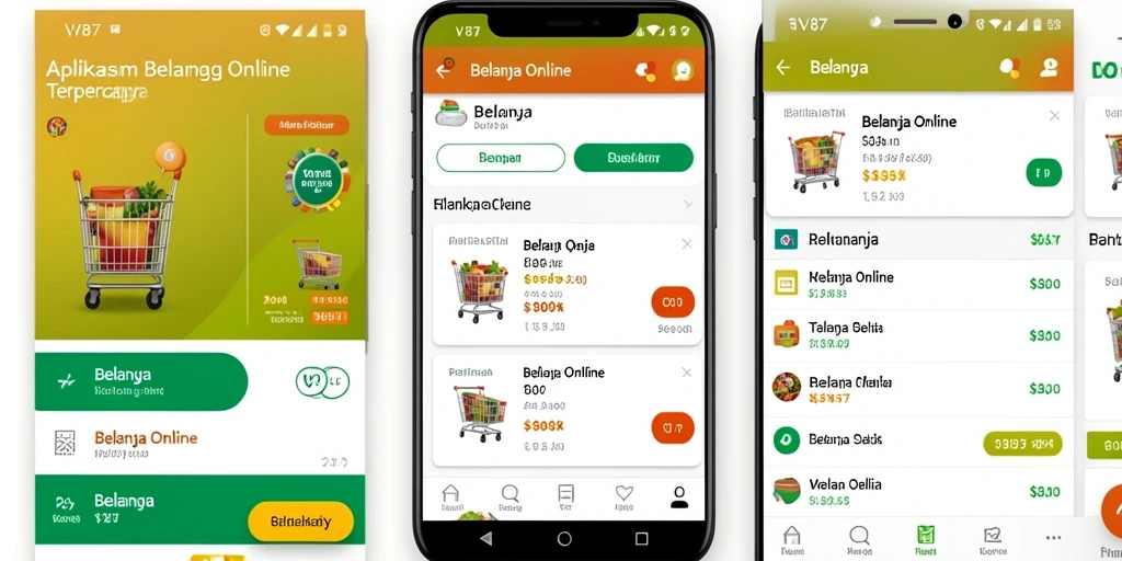 Antarmuka V87 yang memudahkan proses belanja online.