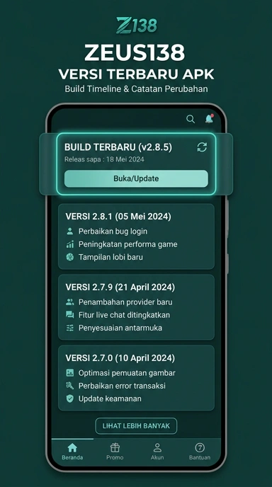Riwayat Versi Aplikasi zeus138 Untuk Android